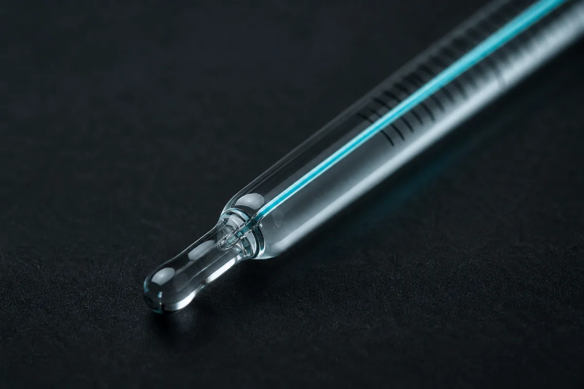 Thermomètre à mercure isolé sur un fond sombre